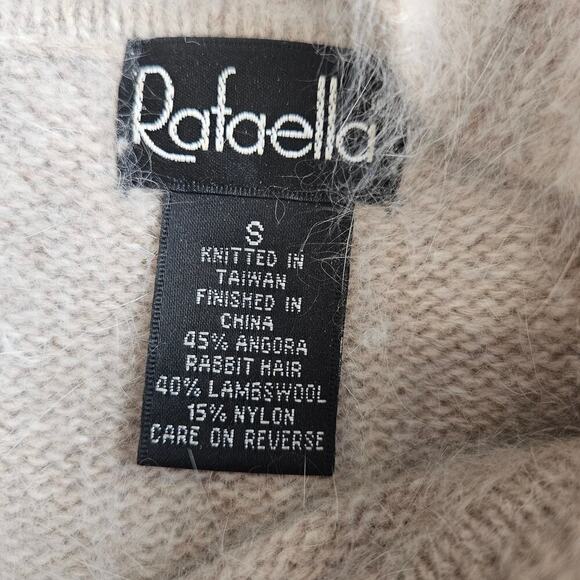 Rafaella Sweater Womens S Tan Rabbit Hair Lambs Wool Vintage Turtleneck - Picture 7 of 7